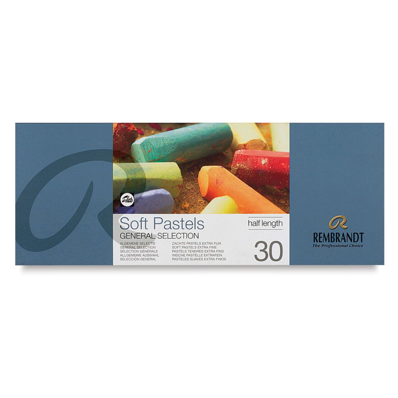 Rembrandt Soft Pastel Set - Assorted Colors, Half Sticks, Wood Box, Set of 30